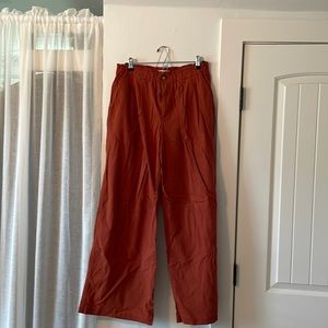 Loft size M burnt orange wide leg pleated trousers